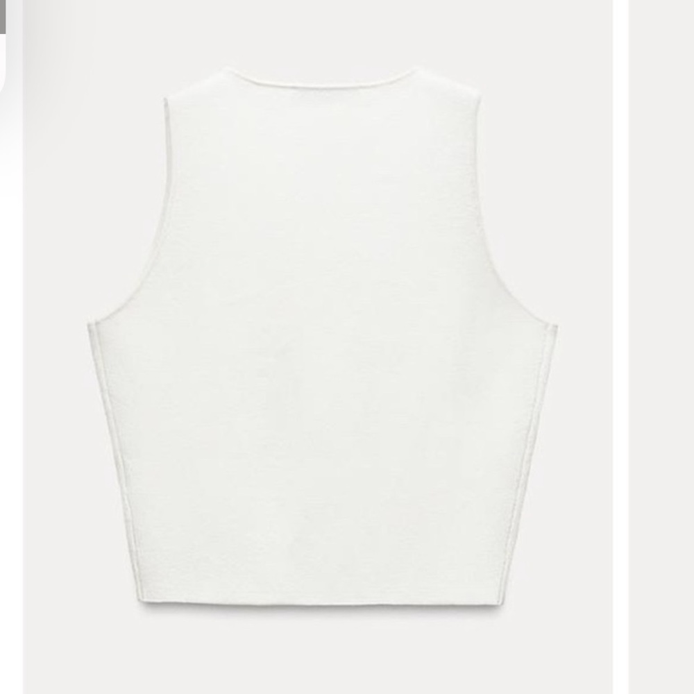 Zara White Button-Up Crop Top - Picture 3 of 3